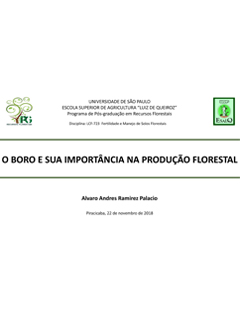 O BORO E SUA IMPORTÂNCIA NA PRODUÇÃO FLORESTAL